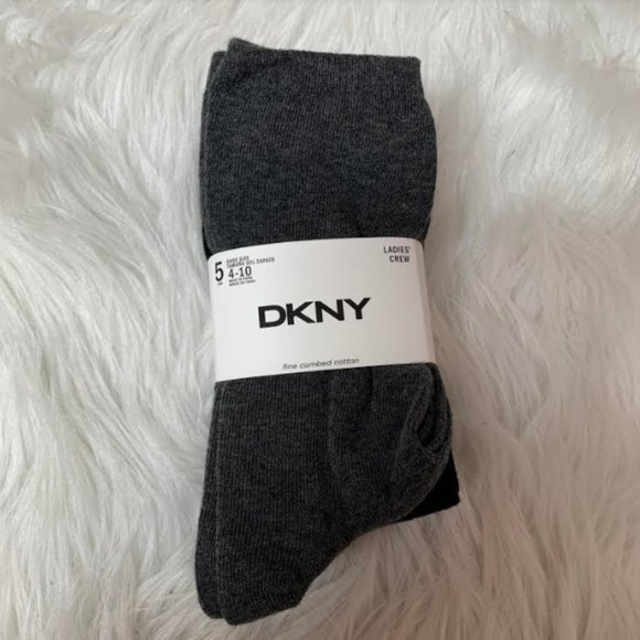 Dkny Accessories Nwt Dkny Ladies Crew Fine Combed Cotton Socks 5pk